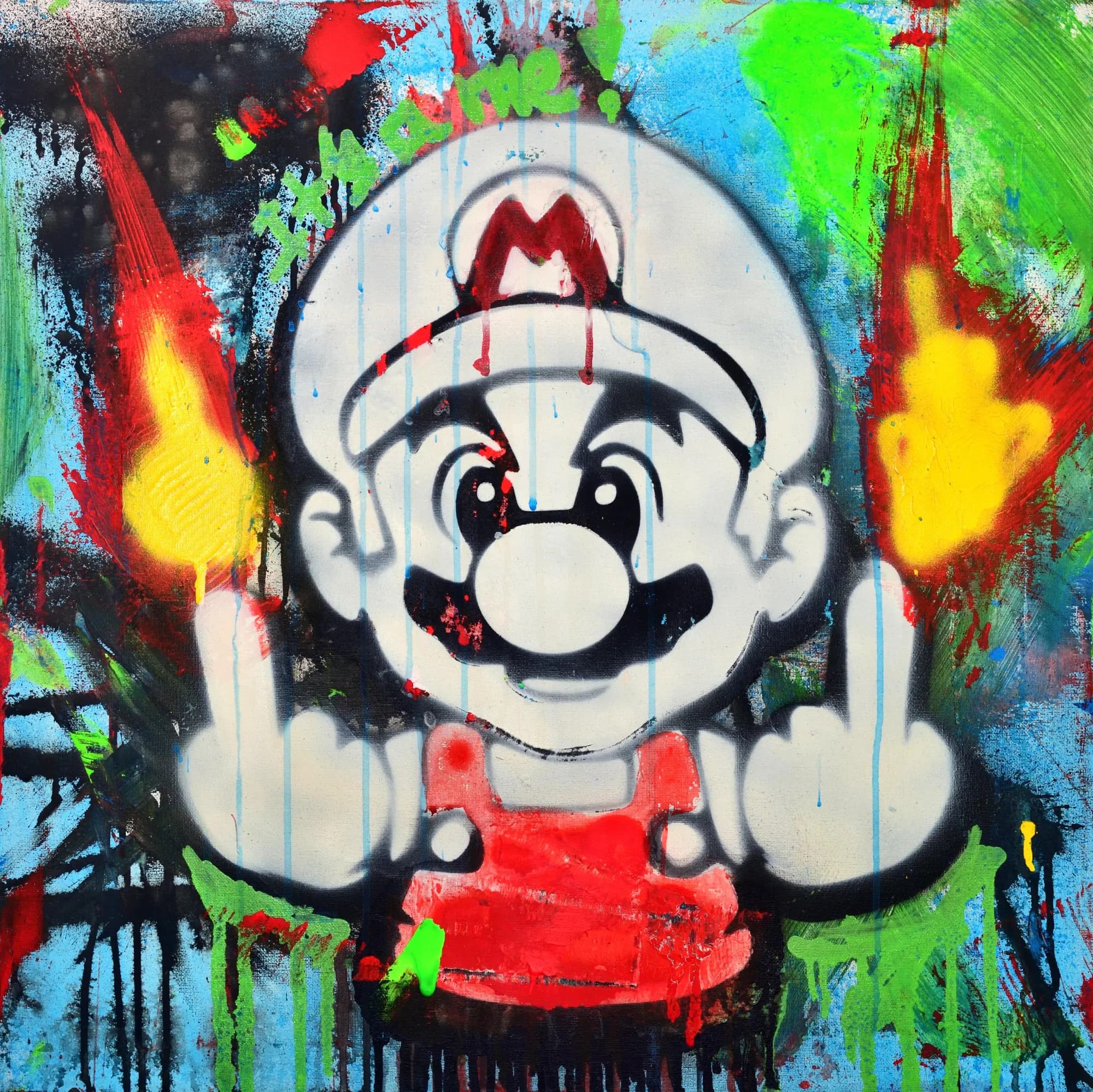 ANGRY MARIO – handgefertigtes Original von Tobias Kutz