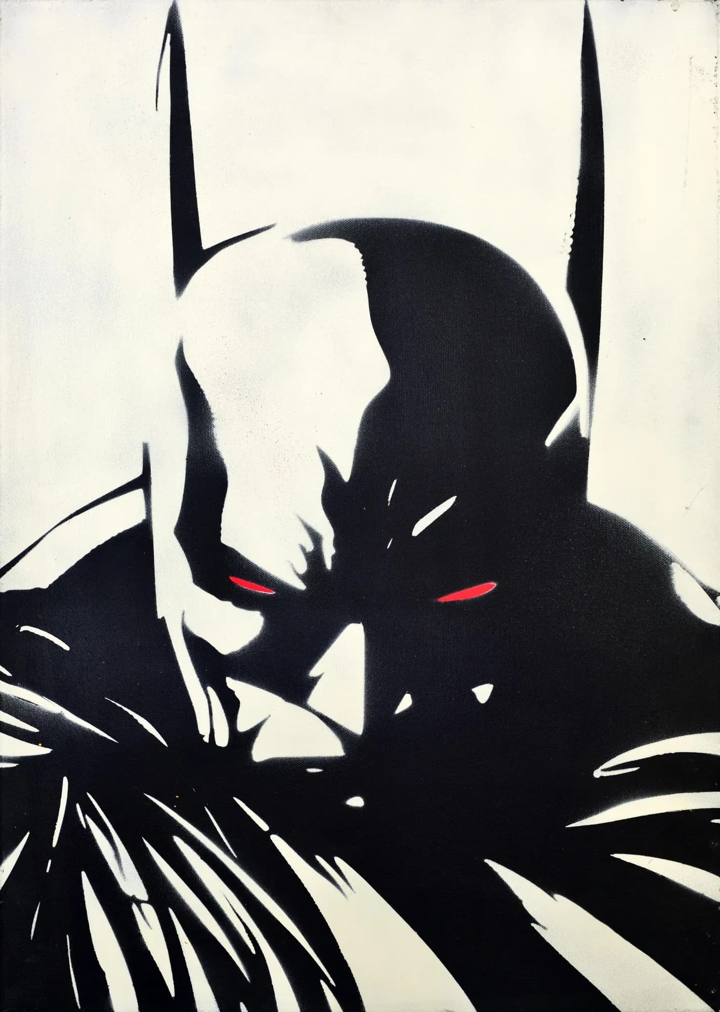 BATMAN RED EYED – handgefertigtes Original von Tobias Kutz
